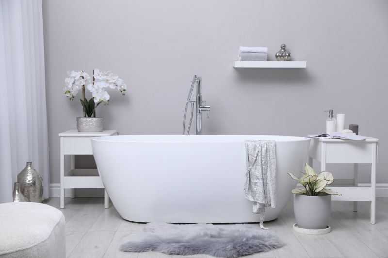 Freestanding Bathtub with Elegant Fixtures